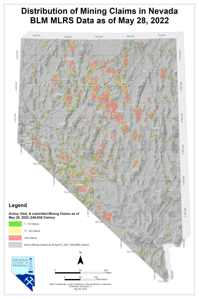 Mining Claims Nevada   2022 MAP Distribution Of Mining Claims In Nevada Pdf Image 683x1024 